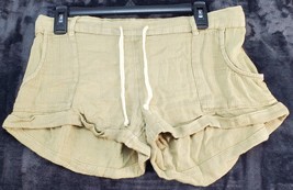O&#39;Neill Shorts Womens Large Tan 100% Cotton Pockets Flat Front Logo Drawstring - £12.94 GBP