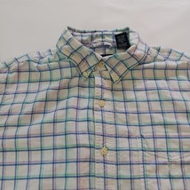 Chaps Men's Red & Black Cotton Check Button-Down Collar Shirt Long Sleeve Size M image 10