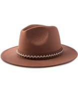 Women Fedora Hat Men Classic Belt Buckle Wide Brim Hat Fashion Wool Pana... - £17.49 GBP