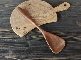 Handmade walnut wood cooking spoon for mixing stirring &amp; serving - £37.08 GBP