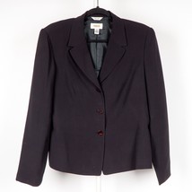 Talbots Womens Blazer 8 Black Pure Silk Suit Career Wear Button - $35.50