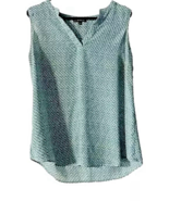 Adrianna Papell Teal Patterned Blouse, Large - $187.04 MXN