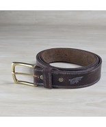 Red Wing Leather Belt Brown Stitching Solid Brass Buckle Made In USA Siz... - €34,29 EUR
