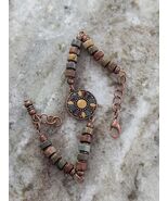 Jasper and Copper Bracelet with Jewel-Tone Mosaic Sun Design - $20.00