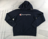 Champion Hoodie Sweatshirt Youth Extra Large Navy Blue Embroidered Logo - $14.84