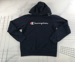 Champion Hoodie Sweatshirt Youth Extra Large Navy Blue Embroidered Logo - £11.66 GBP