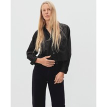 Everlane Womens The Silky Cotton Way-Short Shirt Button Down Pocket Black M - £37.68 GBP