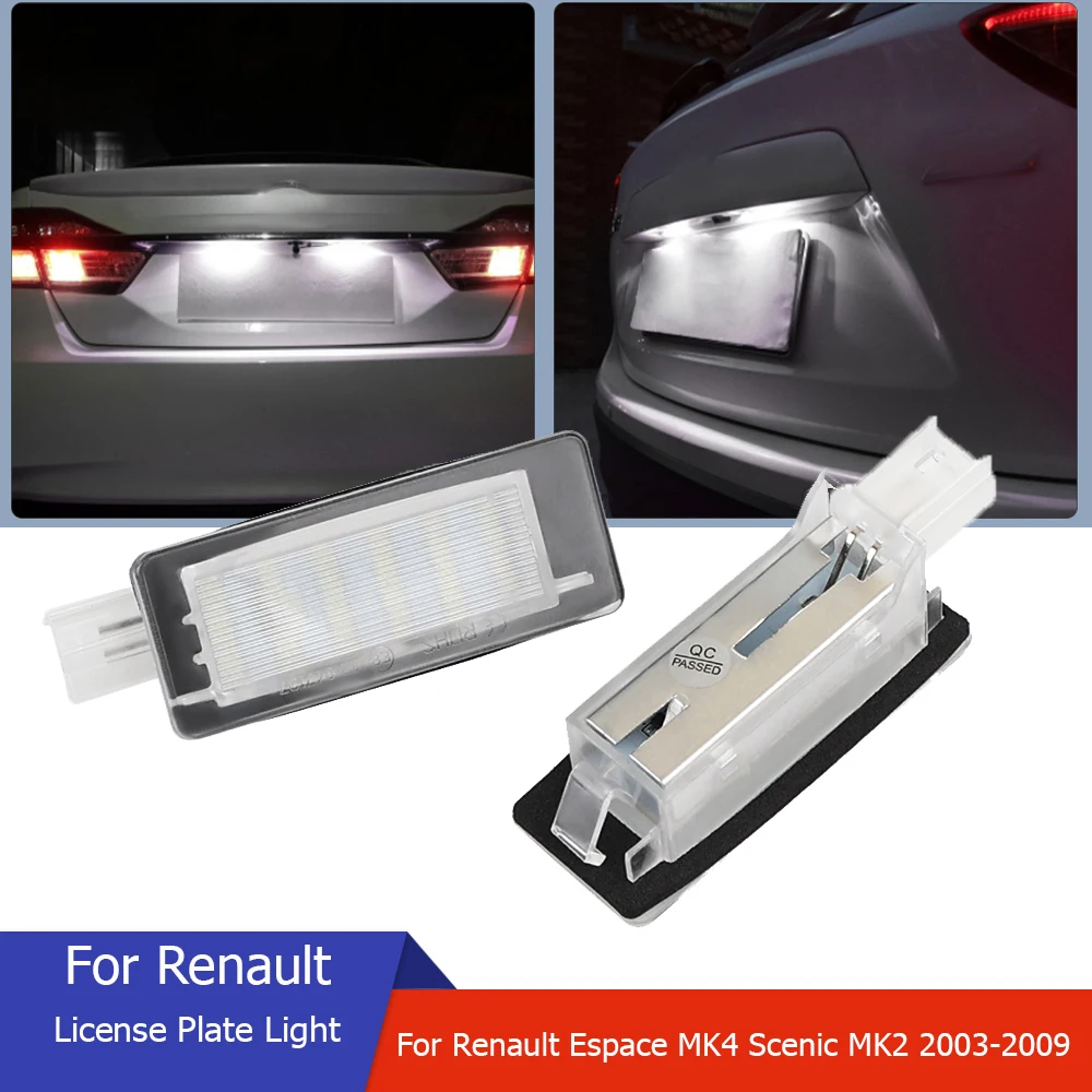 For Renault Scenic MK2 Espace MK4 Laguna 2 2pcs LED License Number Plate Light - £14.42 GBP