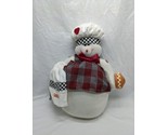 Vintage Baking Snowman Carolyn Holiday Plush Stuffed Animal 14&quot; - $45.53