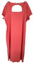 Nine West Women&#39;s Plus Dress Short Sleeve Casual Cotton Plus Size 4X Cruz Coral - £19.32 GBP