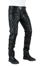 Men&#39;s Black Genuine Leather Pant Real Soft Lambskin Biker Real Leather Pant - £147.13 GBP+