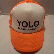 YOLO Board Trucker Snapback Cap Hat Orange Neon Sun Water Sports Men Adj... - £15.63 GBP