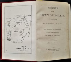 1879 antique HOLLIS nh HISTORY w MAP genealogy slavery indian revolutionary war - £112.92 GBP