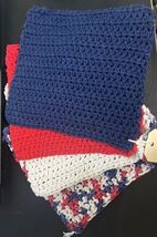 HANDMADE SET OF 4 CROCHET COTTON DISH CLOTHS OR WASH CLOTHS APPROX 8.5x8... - $11.88