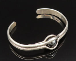 DESIGNER 925 Silver - Vintage Double Row Cuff Round Hematite Bracelet - BT9574 - £91.37 GBP