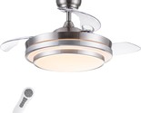 Ceiling Fans By Pochfan, Retractable Ceiling Fan With Lights Remote, 6 S... - $181.99