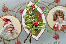 Christmas Postcard Santa Claus Vintage Embossed 576 AS Meeker Brooklyn NY - £9.79 GBP
