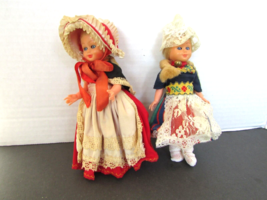 2 VINTAGE PLASTIC SLEEPY EYED DOLLS WITH OUTFITS BLONDE HAIR - $2.92