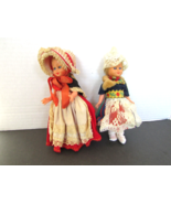 2 VINTAGE PLASTIC SLEEPY EYED DOLLS WITH OUTFITS BLONDE HAIR - $53.77 MXN