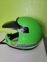 Vintage Moto Cross Helmet MX Motocross Green Griffin Full Face DOT GX 707 - $105.84