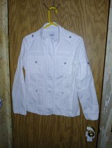Kensie Jeans Denim Cargo Jacket Full Zip &amp; Buttoned Womens Size Medium 4... - $29.00