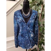 INC International Concepts Blouse Top Women Size 2X Blue Snake Print Wra... - £21.29 GBP