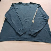 Carhartt Crewneck Men’s Teal Blue Cotton Shirt Long Sleeve Size XL image 8