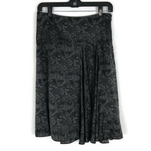 The Limited 100% Silk  Skirt Size 2 Black Floral Silk Lined Knee Length ... - $31.82