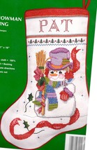 DIY Needle Treasures Snowman Christmas Counted Cross Stitch Stocking Kit 02814 - $42.95