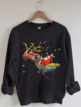 Vintage Santa Claus with Sleigh Christmas Sweatshirt - £75.27 GBP