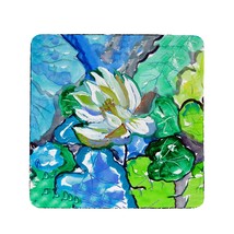 Betsy Drake White Lily Flower Coaster Set of 4 - £27.53 GBP