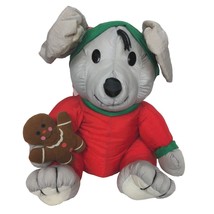 Vintage 1994 Plush Creations Christmas Mouse Holding Gingerbread Man Plu... - $40.59