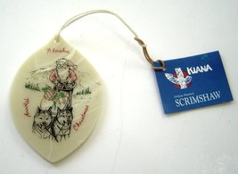 Kiana Anchorage Scrimshaw Merry Christmas Dog Sled and Huskies Ornament  - $16.99