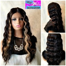 Ocean&quot; with middle part, Soft deep  waves, heat resistant lace front wig, Gluele - £57.40 GBP