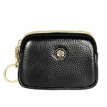 Small Women Wallet Leather Double Zipper Mini Key Cards Holder Coin Purs... - $22.99