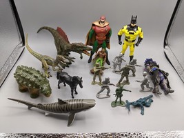 Misc. Lot of Action Figures, Dinosaurs, Army Men, Animals Batman Fortnite 17pcs - £14.92 GBP