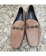 GUESS  U.S.A. MEN BROWN TAN SLIP-ON LOAFER SHOES MAN MADE MATERIAL SIZE ... - $49.49