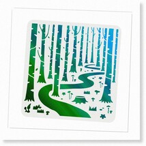 Nature&#39;s Path: 11.8x11.8 inch Woodland Forest Tree Painting - Inspiring ... - $18.80