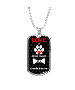 Irish Setter Love Is Stainless Steel or 18k Gold Dog Tag 24&quot; Chain - £37.92 GBP+
