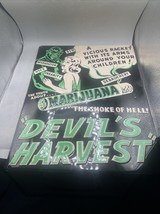 DEVIL’S HARVEST Marijuana The Smoke of Hell Anti-Weed Tin Metal Sign And... - $29.69