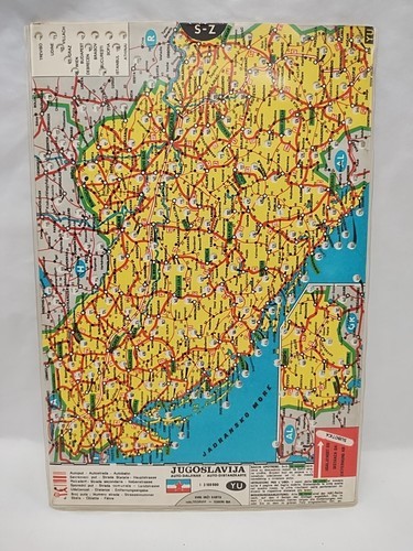 Croatian BTK Brodokomerc Hotel Jugoslavija City Map Distant Chart - $39.59