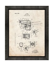 Water Pistol Patent Print Old Look with Beveled Wood Frame - $24.95+