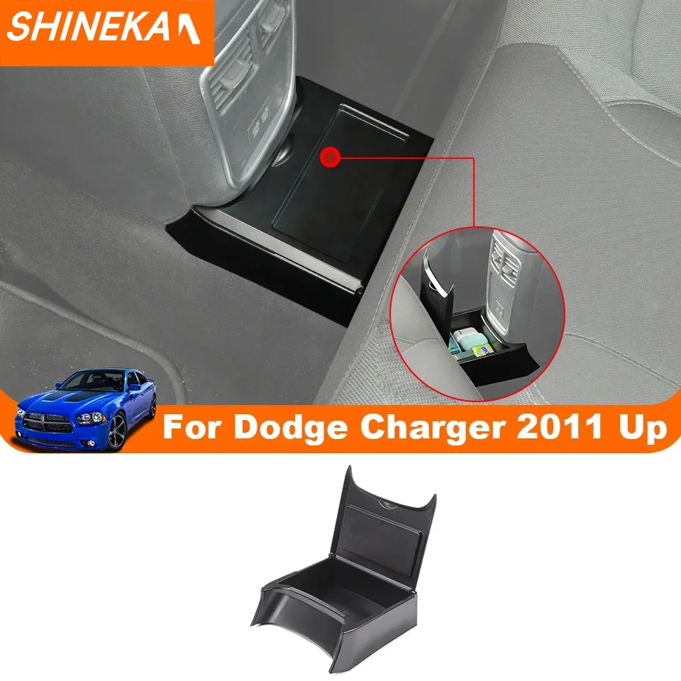 SHINEKA ABS Car Rear Center Storage Box Organizer for Dodge Charger 2011+ for - £39.48 GBP