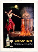 1950s Ron Carioca Puerto Rican Rum PRINT AD Dancer &amp; Drums On Beach BX4 - $121.83 MXN