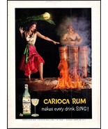 1950s Ron Carioca Puerto Rican Rum PRINT AD Dancer &amp; Drums On Beach BX4 - €5,73 EUR