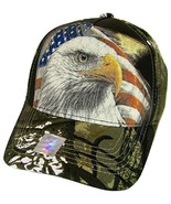 Men&#39;s Patriotic USA Flag &amp; Eagle Hunting Camo Adjustable Baseball Cap (B... - $20.44 CAD