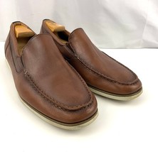 Florsheim Mens Atlantic Slip-On Shoes Brown Leather Moc Toe 13M - £16.82 GBP