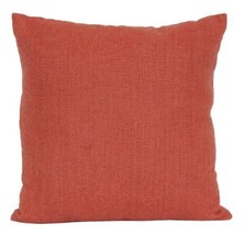 Homespun Throw Pillow Size: 20 X 20” New Ship Free Orange Coral Decorative - £71.92 GBP