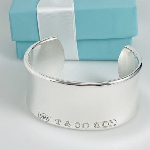 Primary image for Medium 6.5" Tiffany & Co 1837 Extra Wide Cuff Bracelet in Sterling Silver
