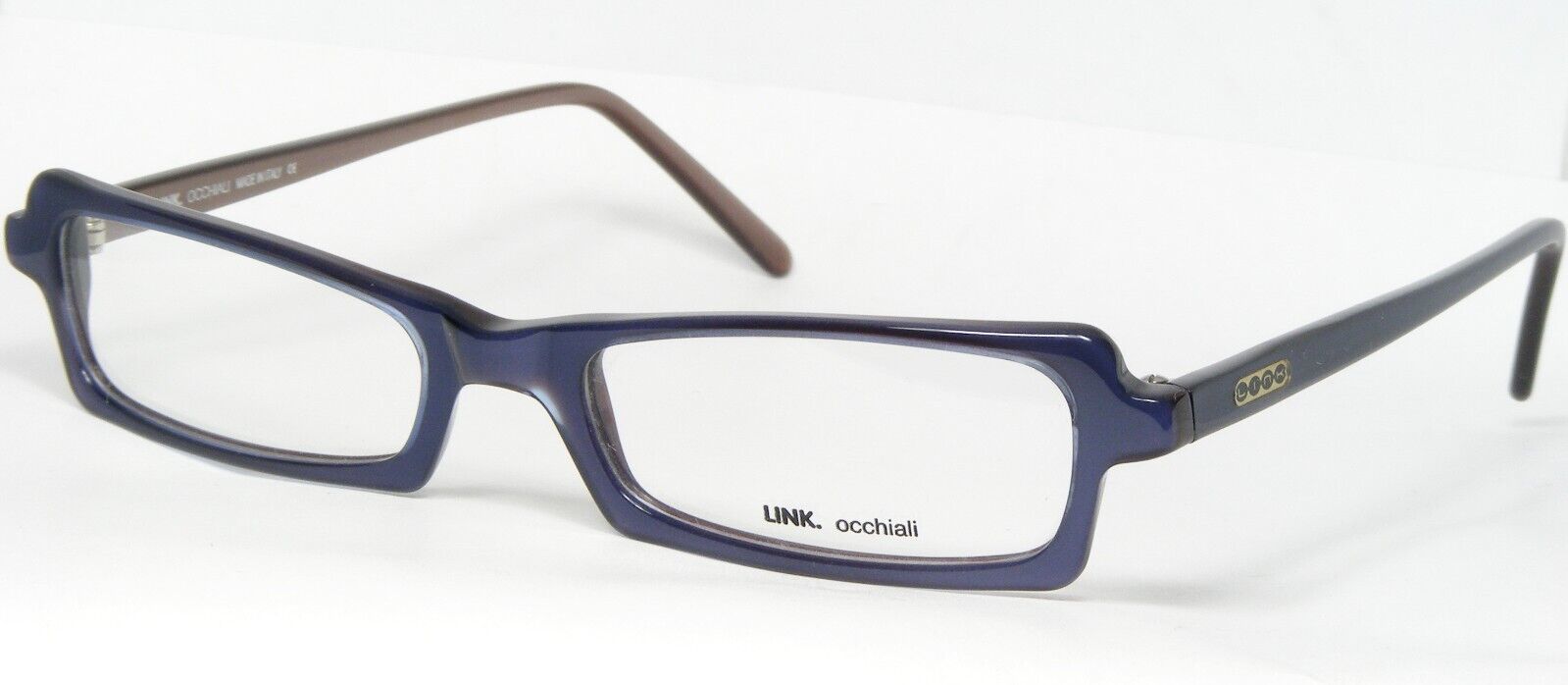 Vintage LINK occhiali 123 53 BLUE BEIGE-BROWN EYEGLASSES FRAME 50-18-144... - $50.68